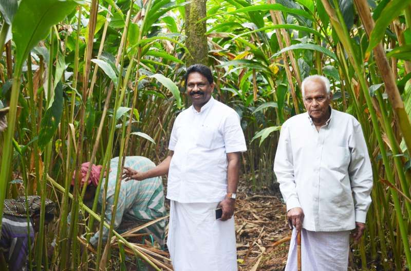 Two generations of the Sunny family on the cardamom estate